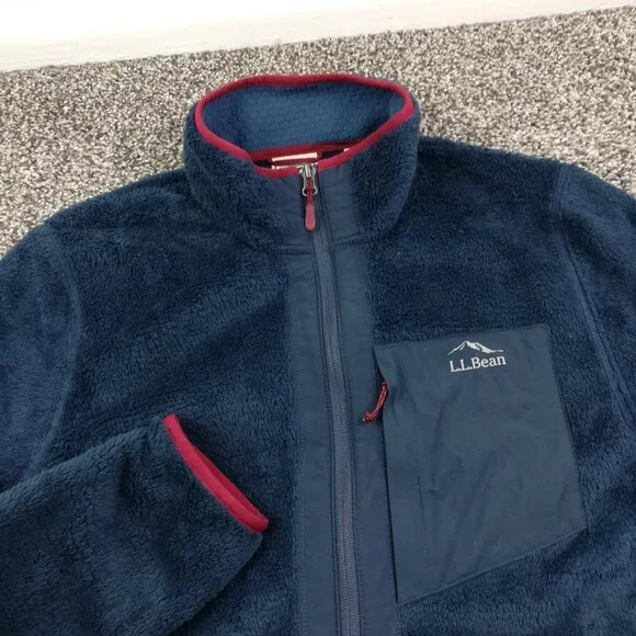 NWT LL Bean Jacket Adventure Hybrid Fleece Full Zip Navy Blue Mens Medium - Picture 2 of 8